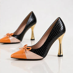 Orlaya Pointed Court Shoes - Jet - Women's Footwear > Heels > Pointed-Toe Pumps - Hendlys - Image 1