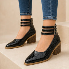 Orthinia Croc Heels - Deep Black - women's heels - Hendlys - Image 2