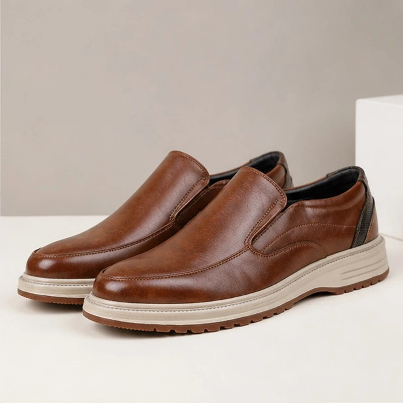 Oswald Leather Slip-On Shoes - Brown - Men's Shoes - Hendlys - Image 2