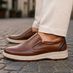 Oswald Leather Slip-On Shoes - Brown - male - Hendlys - Image 3