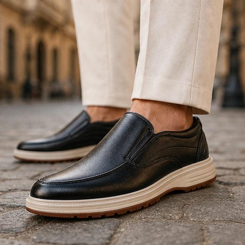 Oswald Leather Slip-On Shoes - Black - male - Hendlys - Image 3