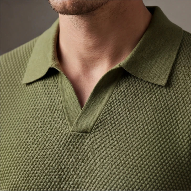 San Sebastian Knit Polo Shirt - Green - knit polo - Hendlys - Image 3