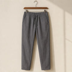 Pablo Lightweight Linen Trousers - Gray - relaxed fit - Hendlys - Image 5