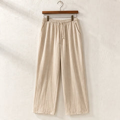 Pablo Lightweight Linen Trousers - Khaki - relaxed fit - Hendlys - Image 5
