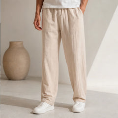 Pablo Lightweight Linen Trousers - Khaki - Pants - Hendlys - Image 1