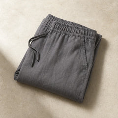 Pablo Lightweight Linen Trousers - Gray - linen trousers - Hendlys - Image 3