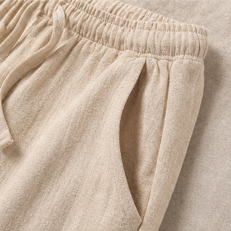 Pablo Lightweight Linen Trousers - Khaki - cotton linen blend - Hendlys - Image 4
