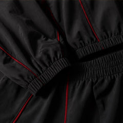 Paloma Cropped Hoodie Shorts Training Set - Black & Red - cropped hoodie - Hendlys - Image 5