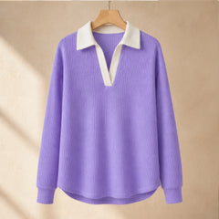 Paloma Long Sleeve Polo Shirt - Purple - Department: Women - Hendlys - Image 3