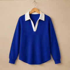 Paloma Long Sleeve Polo Shirt - Blue - Department: Women - Hendlys - Image 3