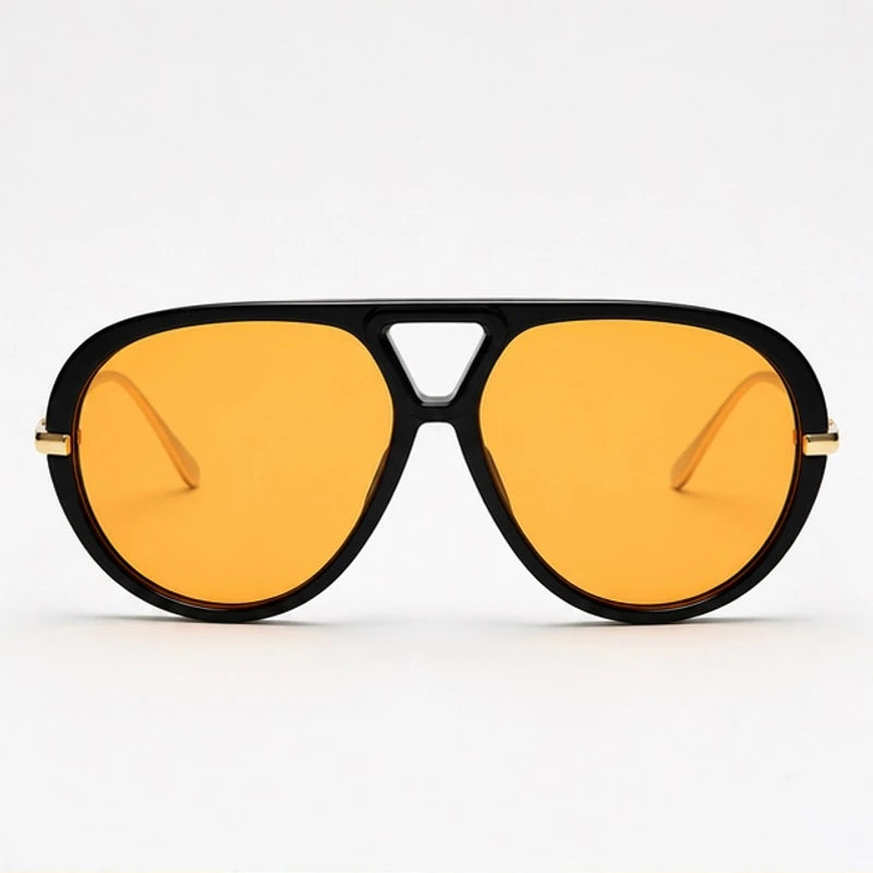 Pavia Retro Pilot Shades - Black orange - sunglasses - Hendlys - Image 2