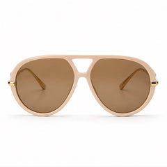Pavia Retro Pilot Shades - Beige pink tea - sunglasses - Hendlys - Image 2
