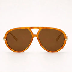 Pavia Retro Pilot Shades - Leopard tea gradient - sunglasses - Hendlys - Image 2
