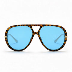 Pavia Retro Pilot Shades - Leopard blue - sunglasses - Hendlys - Image 2