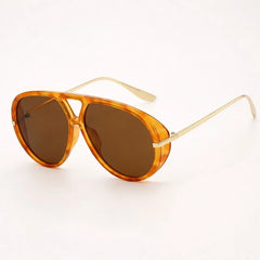 Pavia Retro Pilot Shades - Leopard tea gradient - Sunglasses - Hendlys - Image 1