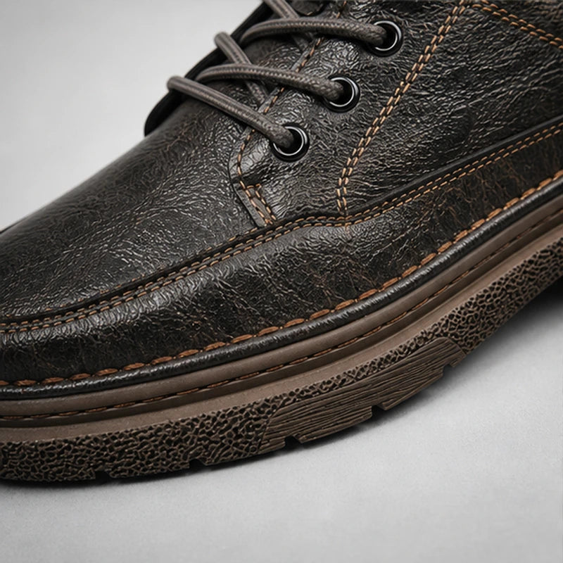 Bergman Leather Sneakers - Dark Brown - leather sneakers - Hendlys - Image 3