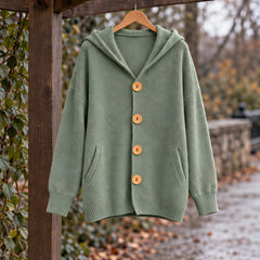 Phoebe Women's Waffle-Knit Hooded Cardigan - Green - CLO - Hendlys - Image 2
