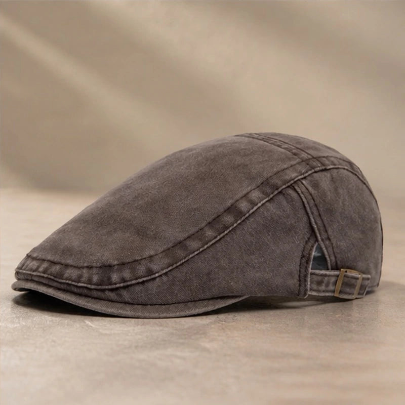 Piers Cotton Flat Cap - Coffee - Accessories > Hats > Flat Caps - Hendlys - Image 1