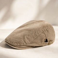 Piers Cotton Flat Cap - Khaki - Accessories > Hats > Flat Caps - Hendlys - Image 1