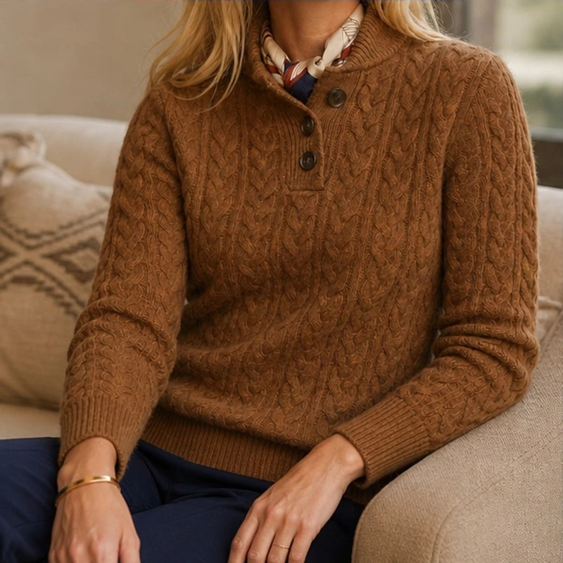 Portia Cashmere Sweater - Vintage - Women's Clothing > Sweaters & Cardigans > Cable Knit Sweaters - Hendlys - Image 1