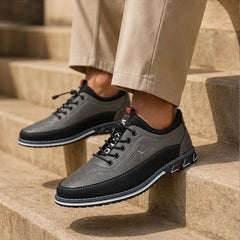 Portman Leather Sneakers - Gray - orthopedic sole - Hendlys - Image 4