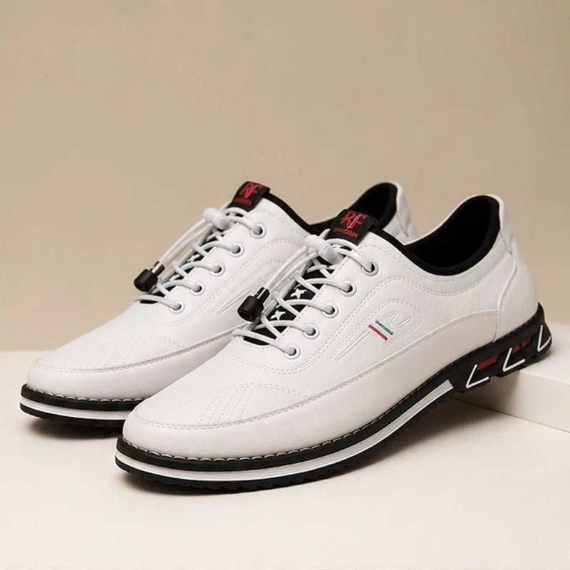 Portman Leather Sneakers - White - leather sneakers - Hendlys - Image 2
