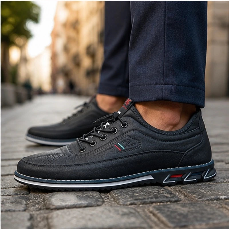 Portman Leather Sneakers - Black - premium leather - Hendlys - Image 3