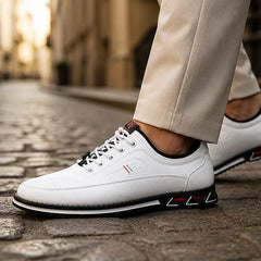 Portman Leather Sneakers - White - orthopedic sole - Hendlys - Image 4
