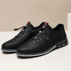 Portman Leather Sneakers - Black - leather sneakers - Hendlys - Image 2
