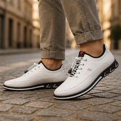 Portman Leather Sneakers - White - premium leather - Hendlys - Image 3