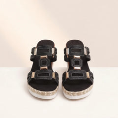 Marnola Chainlink Slides - Black - women's slides - Hendlys - Image 2