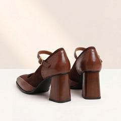 Vilano Duo Heels - Brown - leather heels - Hendlys - Image 3
