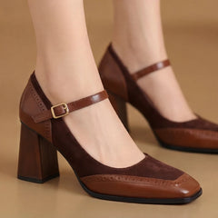 Vilano Duo Heels - Brown - suede heels - Hendlys - Image 4