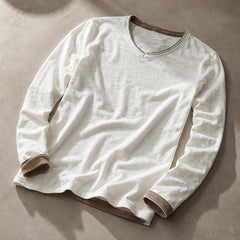Kasane Cotton Long Sleeve Shirt - White - men's shirt - Hendlys - Image 2