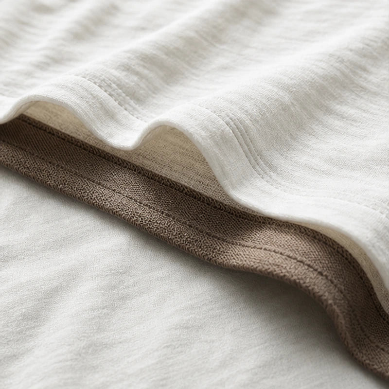 Kasane Cotton Long Sleeve Shirt - White - long sleeve shirt - Hendlys - Image 3
