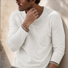 Kasane Cotton Long Sleeve Shirt - White - organic cotton - Hendlys - Image 4