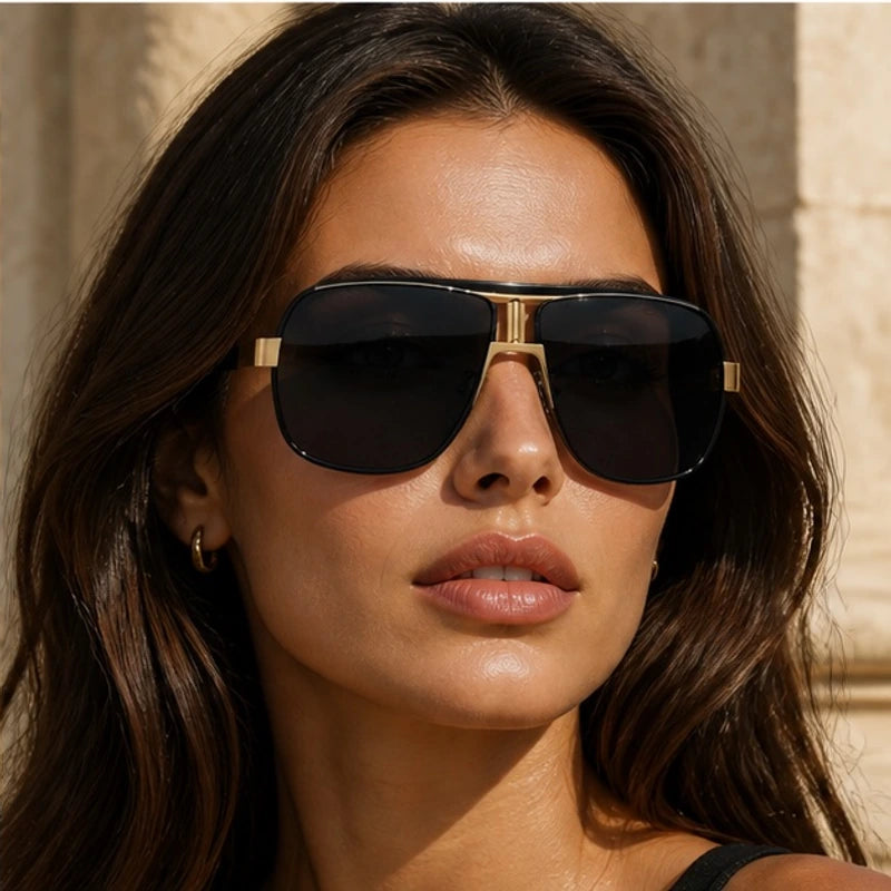 Ravello Polarized Shades - Black Gold - geometric frame - Hendlys - Image 4