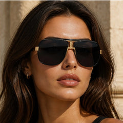 Ravello Polarized Shades - Black Gold - geometric frame - Hendlys - Image 4