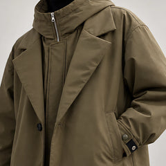 Rexton Men's Layered Hooded Longline Coat - Green - male - Hendlys - Image 4