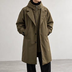 Rexton Men's Layered Hooded Longline Coat - Green - men footwear - Hendlys - Image 2