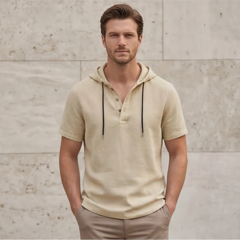 Brighton Hoodie Shirt - Sand - men's shirt - Hendlys - Image 1