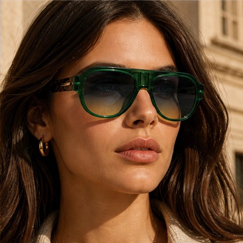 Rialto Shades - Green Leopard - oversized sunglasses - Hendlys - Image 3