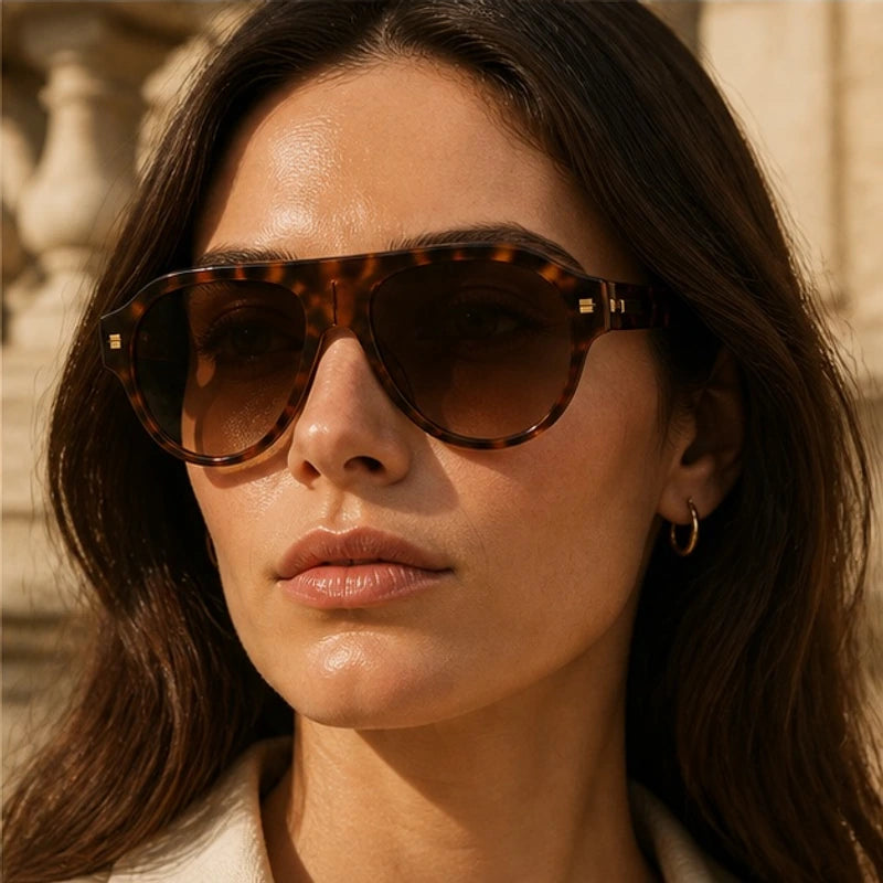 Rialto Shades - Brown Leopard - oversized sunglasses - Hendlys - Image 3