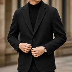 Rochefort Single-Breasted Wool Coat - Black - Outerwear > Coats > Wool Coats - Hendlys - Image 1