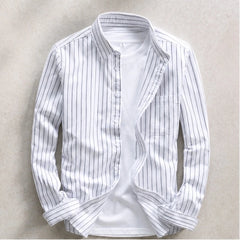 Rohan Linen Stripe Shirt - White - linen shirt - Hendlys - Image 3