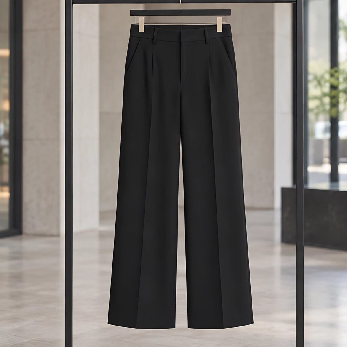 Romilly Women's High-Rise Tailored Wide-Leg Trousers - Black - Shop All Bottoms | Bottoms - Hendlys - Image 3