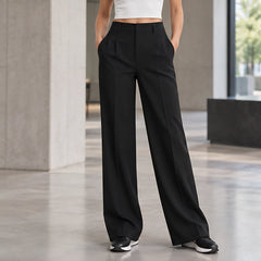 Romilly Women's High-Rise Tailored Wide-Leg Trousers - Black - Women's Clothing > Pants > Wide Leg Pants - Hendlys - Image 1