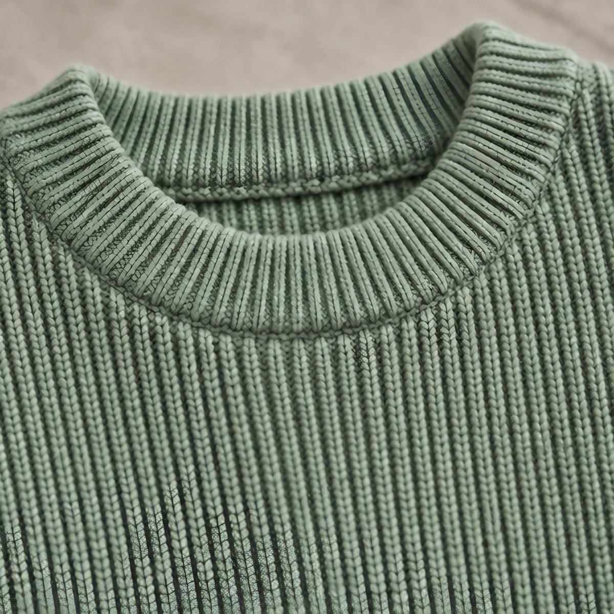 Ronan Men's Rib-Knit Crewneck Sweater - Green - male - Hendlys - Image 3