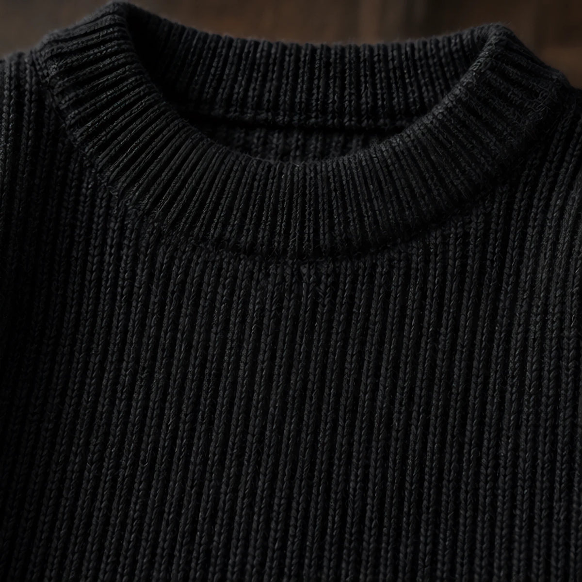 Ronan Men's Rib-Knit Crewneck Sweater - Black - male - Hendlys - Image 3