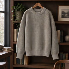 Ronan Men's Rib-Knit Crewneck Sweater - Gray - Clothing > Tops > Crewneck Sweaters - Hendlys - Image 2